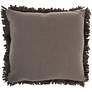 Nourison Shag Charcoal 17" Square Throw Pillow