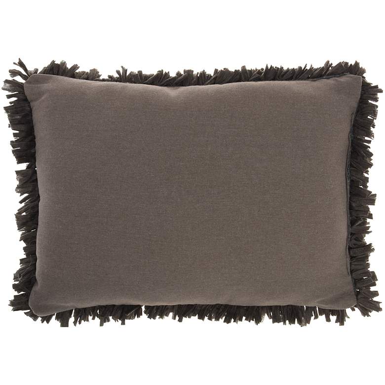 Image 4 Nourison Shag Charcoal 20 inch x 14 inch Decorative Throw Pillow more views