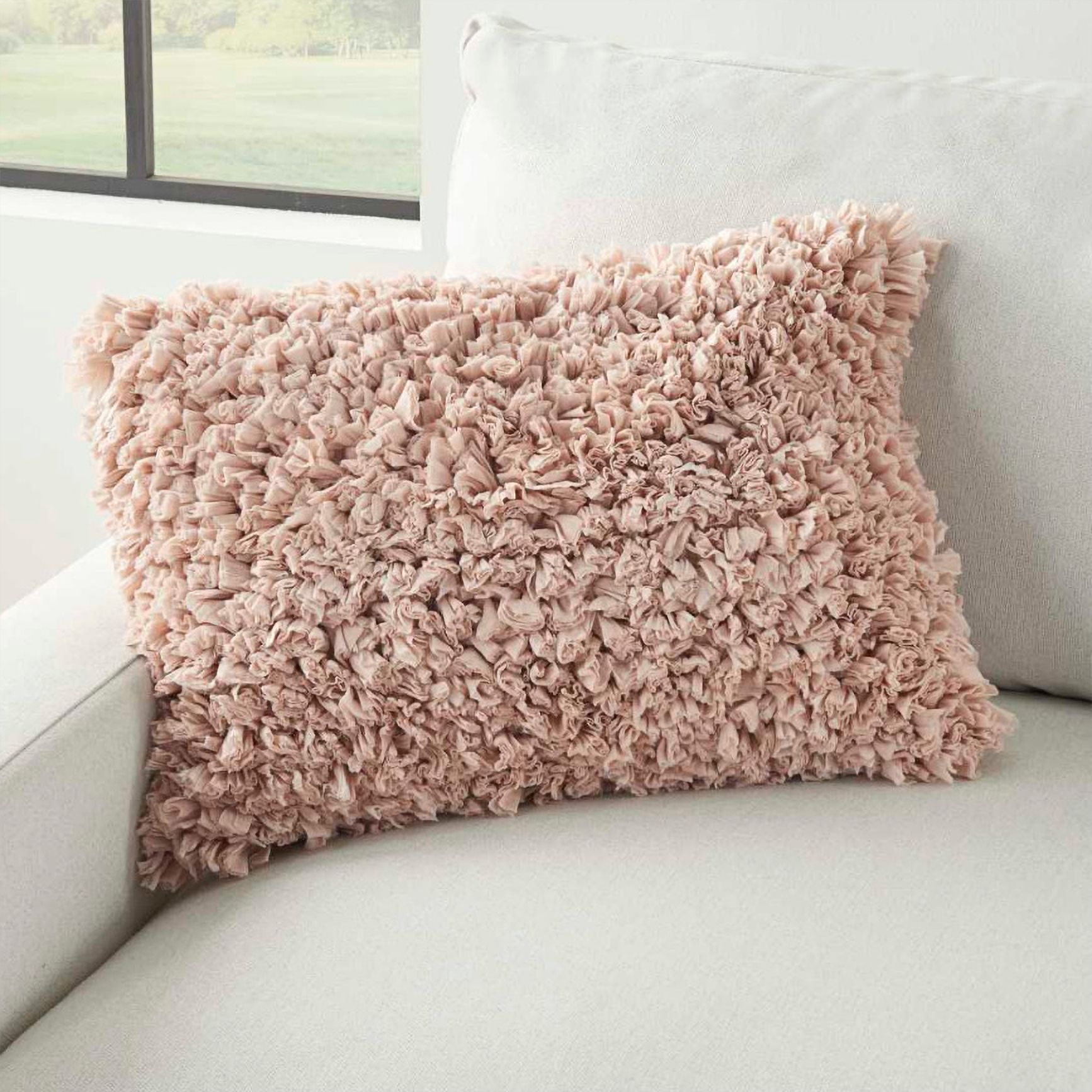 Pink hotsell shag pillow