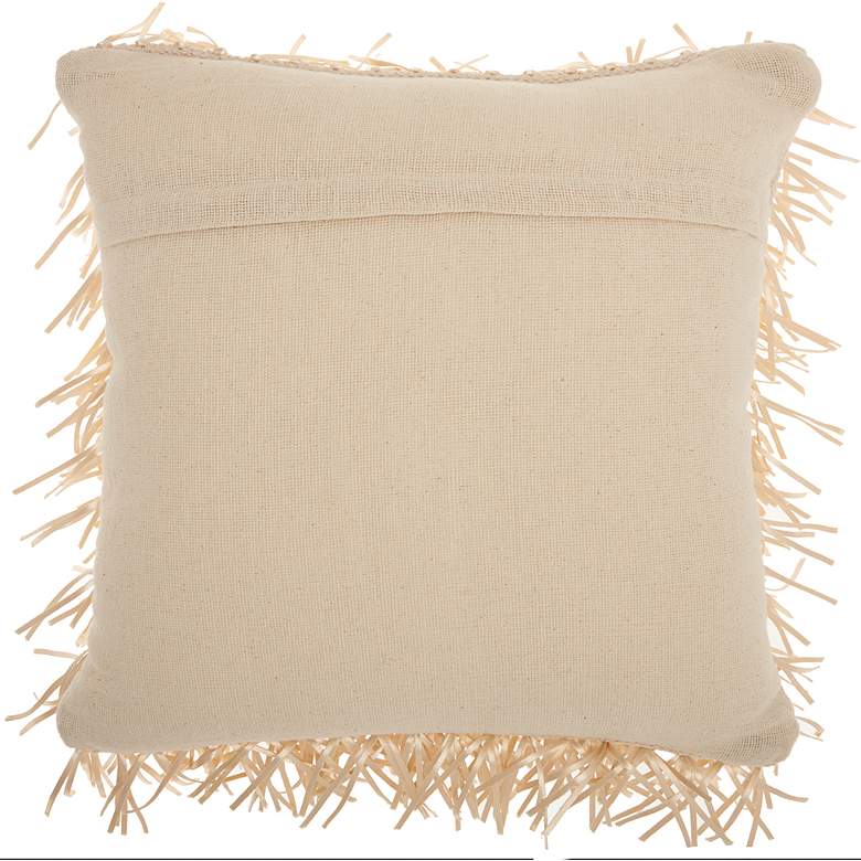Image 2 Nourison Shag Cream Metallic Ribbon 20" Square Throw Pillow more views