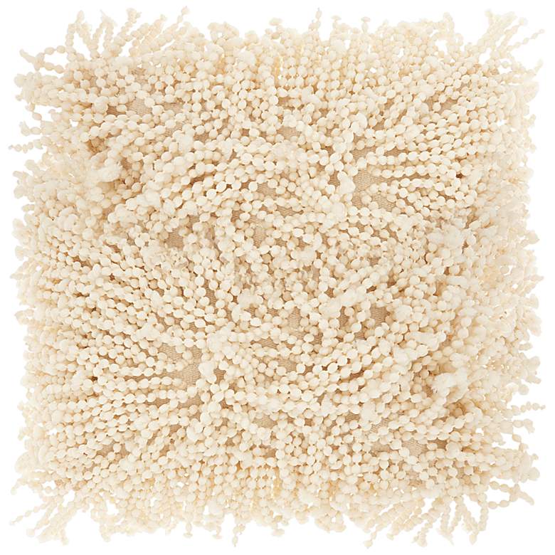 Image 1 Nourison Shag Ivory Skinny Fugga 20" Square Throw Pillow