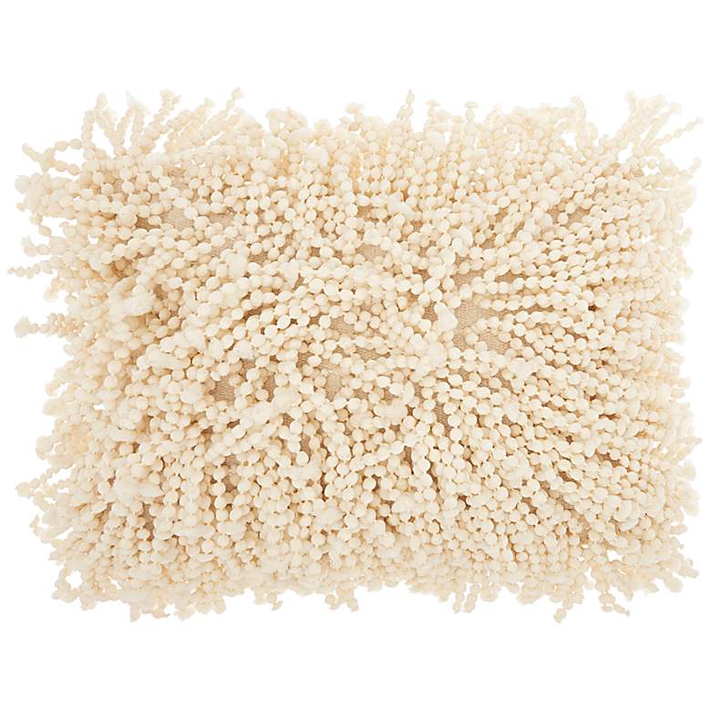 Image 1 Nourison Shag Ivory Skinny Fugga 20" x 14" Throw Pillow