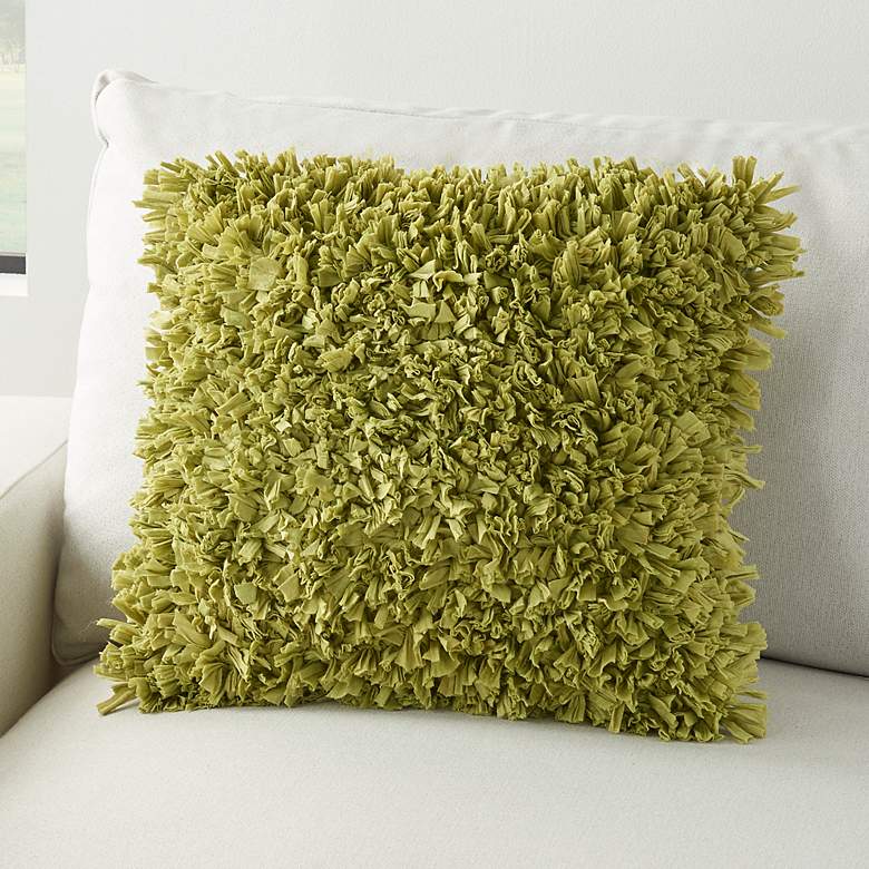 Image 1 Nourison Shag Lime 17 inch Square Throw Pillow