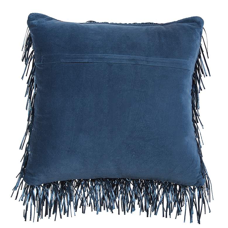 Image 4 Nourison Shag Navy Metallic Ribbon 20 inch Square Throw Pillow more views