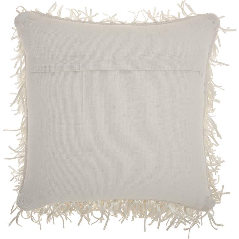 Image 2 Nourison Shag White Metallic Ribbon 20 inch Square Throw Pillow more views