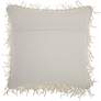 Nourison Shag White Metallic Ribbon 20" Square Throw Pillow