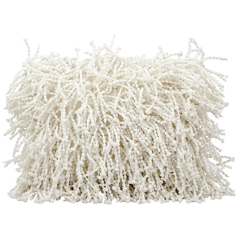 Image 1 Nourison Shag White Skinny Fugga 20" x 14" Throw Pillow