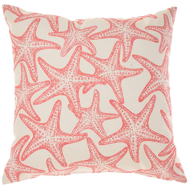 Image 2 Nourison Starfish and Wave 18 inch Square Outdoor Throw Pillow