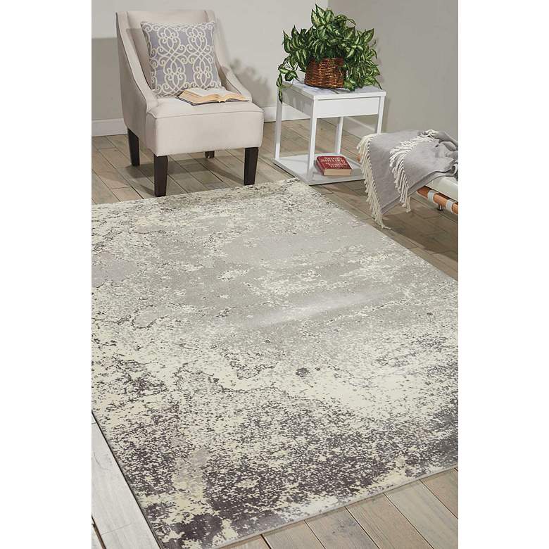 Image 1 Nourison Twilight TWI06 5&#39;6 inchx8&#39; Bone Rectangular Area Rug