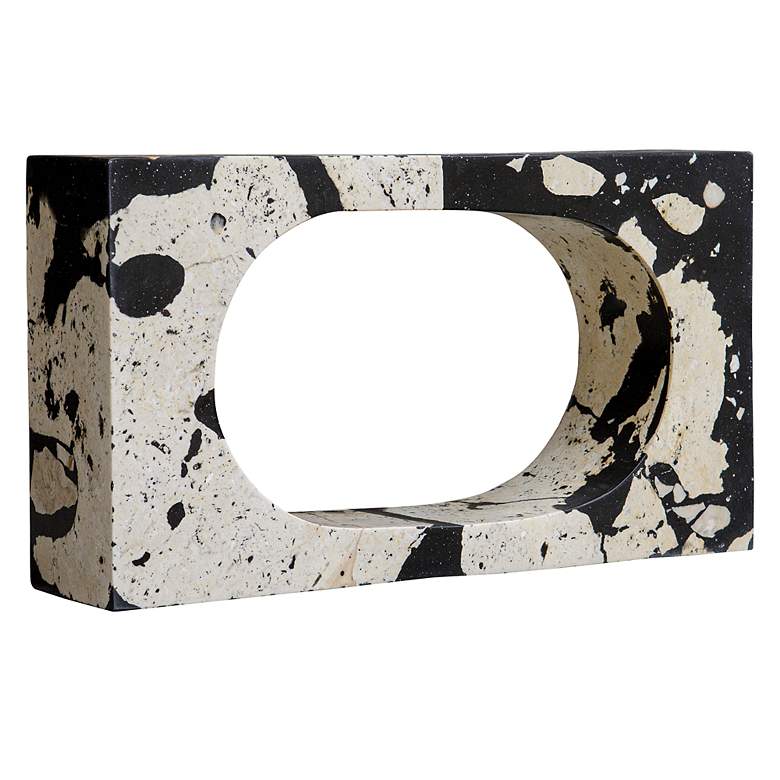 Image 4 Nouveau 15" High Natural White Black Limestone Sculpture more views