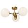 Nouveau 25 3/4" Wide Aged Gold 3-Light Ceiling Light