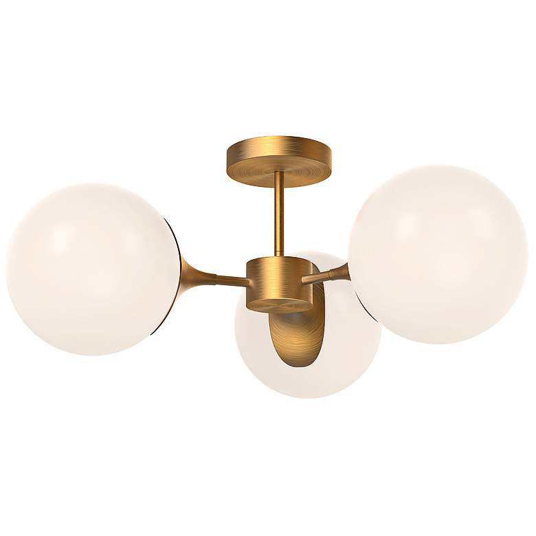 Image 3 Nouveau 25 3/4" Wide Aged Gold 3-Light Ceiling Light more views