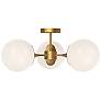 3_Nouveau 25 3/4" Wide Aged Gold 3-Light Ceiling Light more views