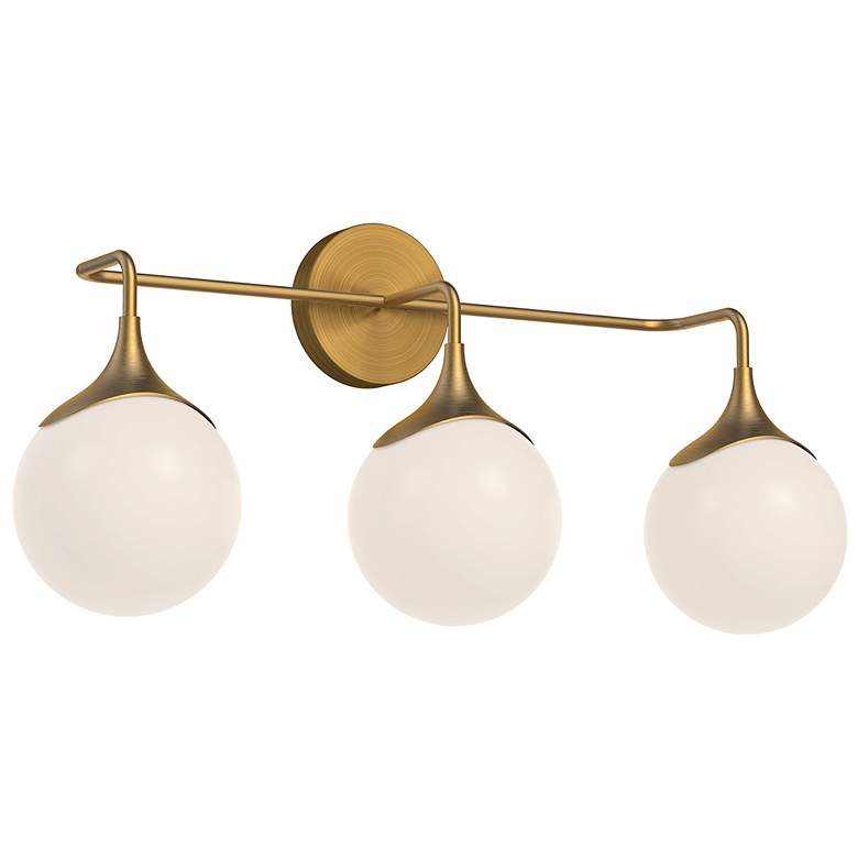 Image 1 Nouveau 25 3/4" Wide Aged Gold 3-Light Vanity Bath Light
