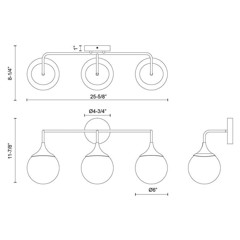 Image 5 Nouveau 25 3/4" Wide Aged Gold 3-Light Vanity Bath Light more views