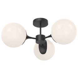 Nouveau 25 3/4" Wide Matte Black 3-Light Ceiling Light