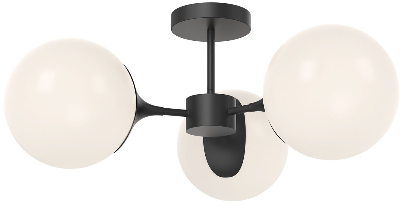 Image 2 Nouveau 25 3/4" Wide Matte Black 3-Light Ceiling Light more views
