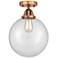 Nouveau 2 Beacon 10" LED Semi-Flush Mount - Antique Copper - Clear Sha