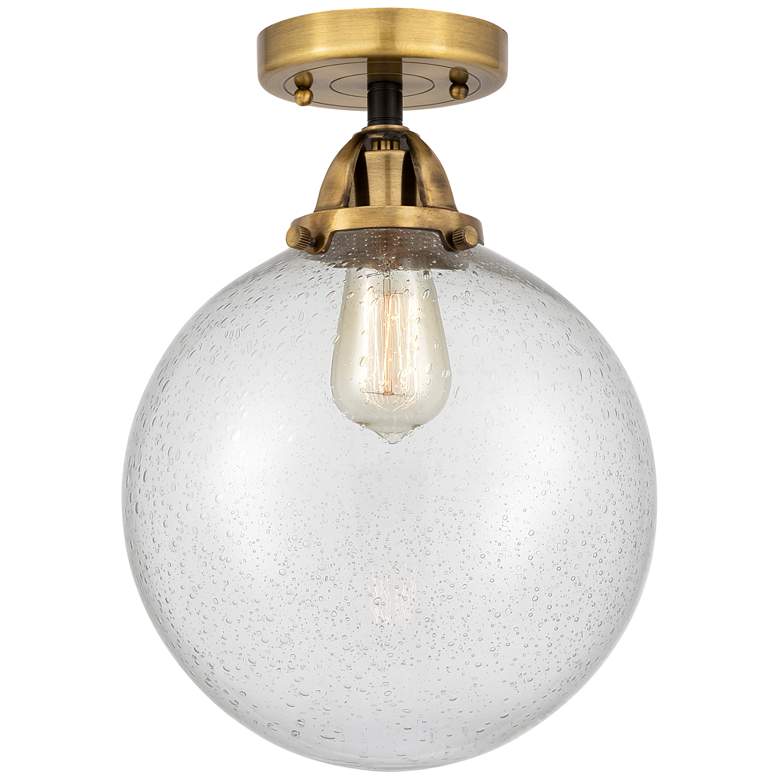 Image 1 Nouveau 2 Beacon 10" LED Semi-Flush Mount - Black Antique Brass - Seed
