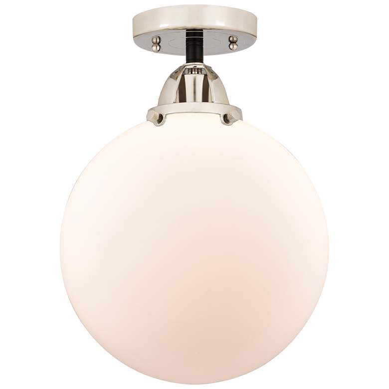 Image 1 Nouveau 2 Beacon 10" LED Semi-Flush Mount - Black Polished Nickel - Wh