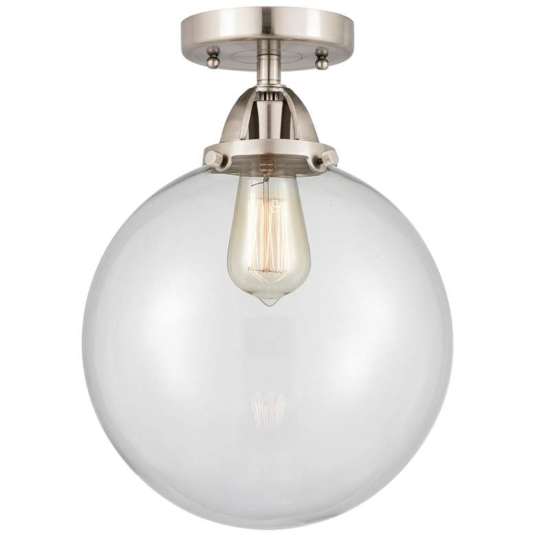 Image 1 Nouveau 2 Beacon 10" LED Semi-Flush Mount - Brushed Satin Nickel - Cle