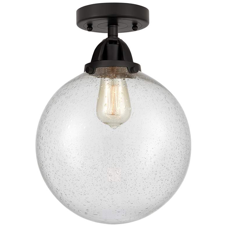 Image 1 Nouveau 2 Beacon 10" LED Semi-Flush Mount - Matte Black - Seedy Shade