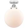 Nouveau 2 Beacon 10" LED Semi-Flush Mount - Polished Chrome - Matte Wh