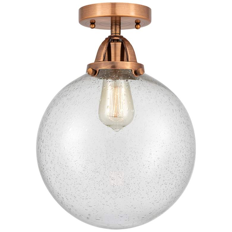 Image 1 Nouveau 2 Beacon 10" Semi-Flush Mount - Antique Copper - Seedy Shade