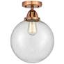 Nouveau 2 Beacon 10" Semi-Flush Mount - Antique Copper - Seedy Shade