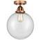 Nouveau 2 Beacon 10" Semi-Flush Mount - Antique Copper - Seedy Shade