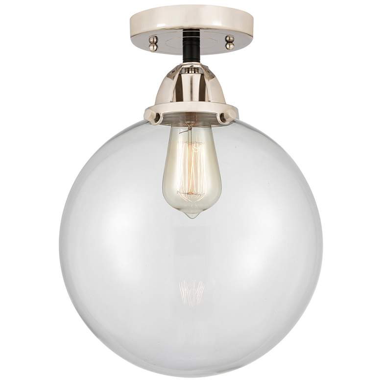 Image 1 Nouveau 2 Beacon 10" Semi-Flush Mount - Black Polished Nickel - Clear