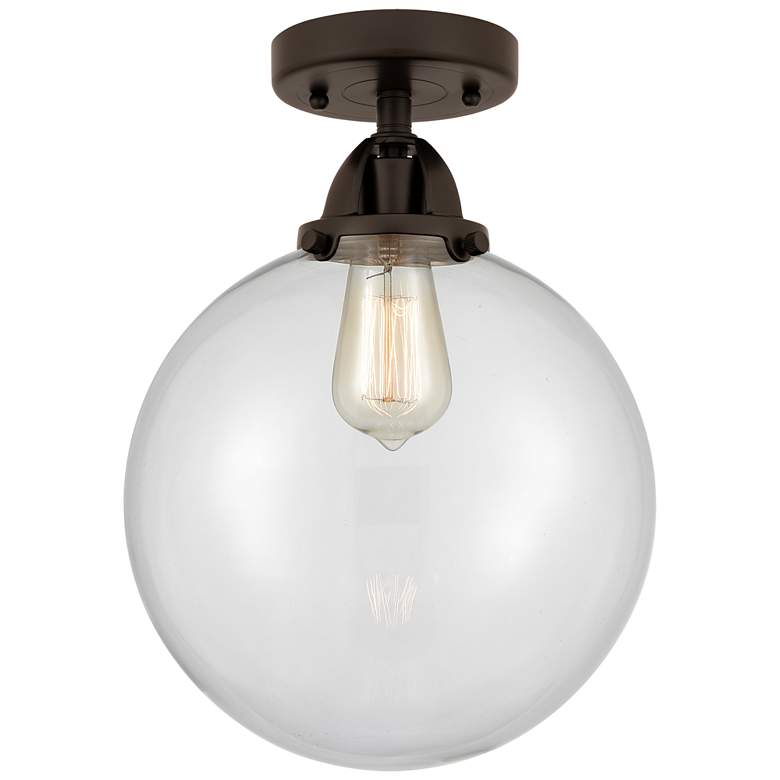 Image 1 Nouveau 2 Beacon 10" Semi-Flush Mount - Oil Rubbed Bronze - Clear Shad