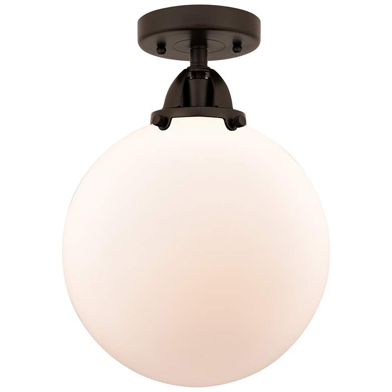 Image 1 Nouveau 2 Beacon 10" Semi-Flush Mount - Oil Rubbed Bronze - Matte Whit