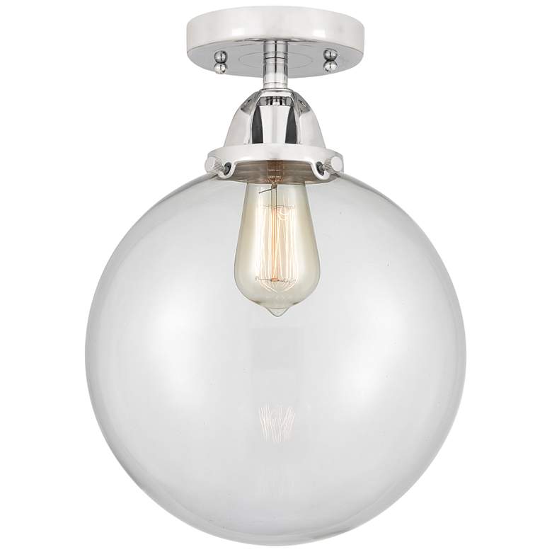 Image 1 Nouveau 2 Beacon 10" Semi-Flush Mount - Polished Chrome - Clear Shade