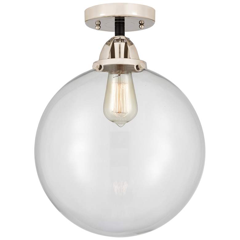 Image 1 Nouveau 2 Beacon 12" LED Semi-Flush Mount - Black Polished Nickel - Cl