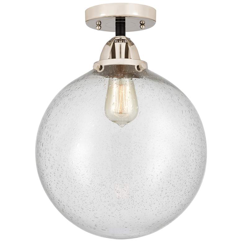 Image 1 Nouveau 2 Beacon 12" LED Semi-Flush Mount - Black Polished Nickel - Se