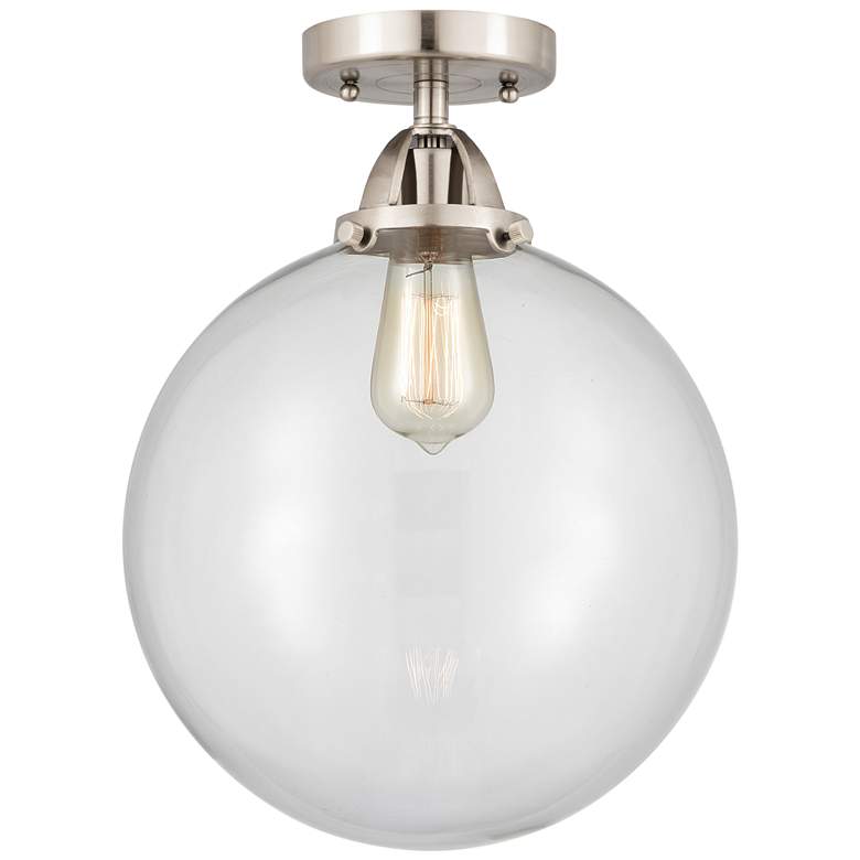 Image 1 Nouveau 2 Beacon 12" LED Semi-Flush Mount - Brushed Satin Nickel - Cle