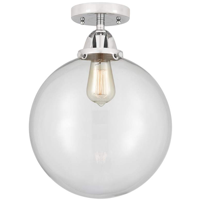 Image 1 Nouveau 2 Beacon 12" LED Semi-Flush Mount - Polished Chrome - Clear Sh