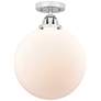 Nouveau 2 Beacon 12" LED Semi-Flush Mount - Polished Chrome - Matte Wh