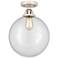 Nouveau 2 Beacon 12" LED Semi-Flush Mount - Polished Nickel - Clear Sh