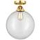 Nouveau 2 Beacon 12" LED Semi-Flush Mount - Satin Gold - Clear Shade