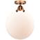 Nouveau 2 Beacon 12" Semi-Flush Mount - Antique Copper - Matte White S