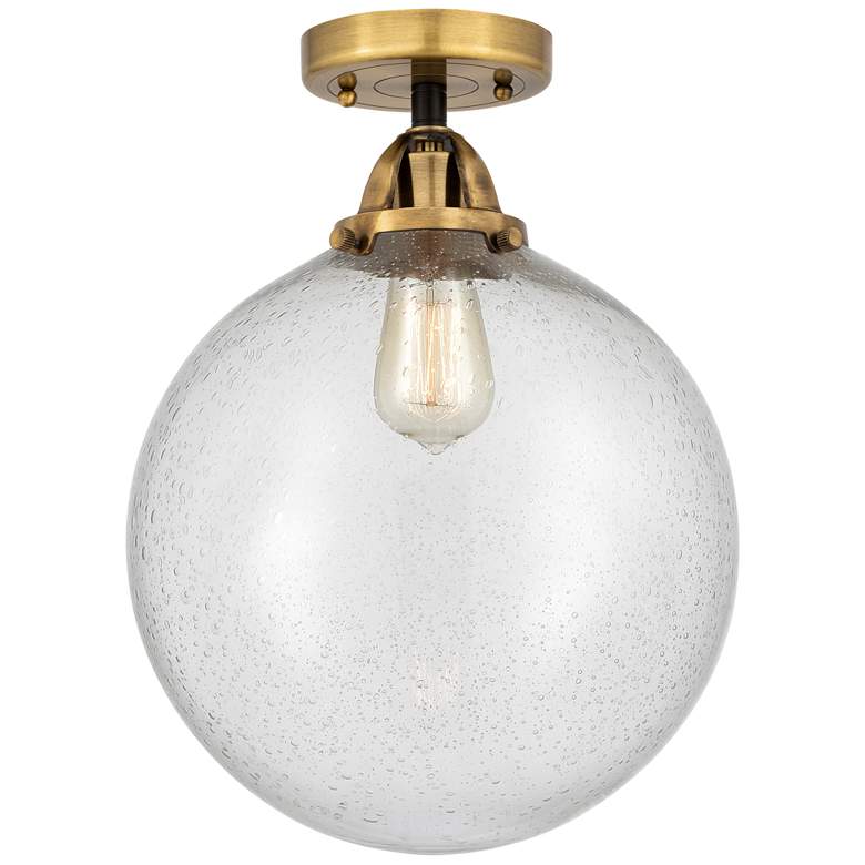 Image 1 Nouveau 2 Beacon 12" Semi-Flush Mount - Black Antique Brass - Seedy Sh