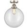 Nouveau 2 Beacon 12" Semi-Flush Mount - Brushed Satin Nickel - Clear S