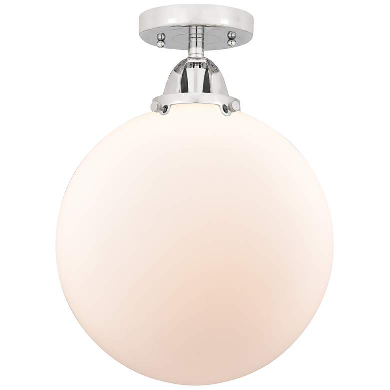 Image 1 Nouveau 2 Beacon 12" Semi-Flush Mount - Polished Chrome - Matte White