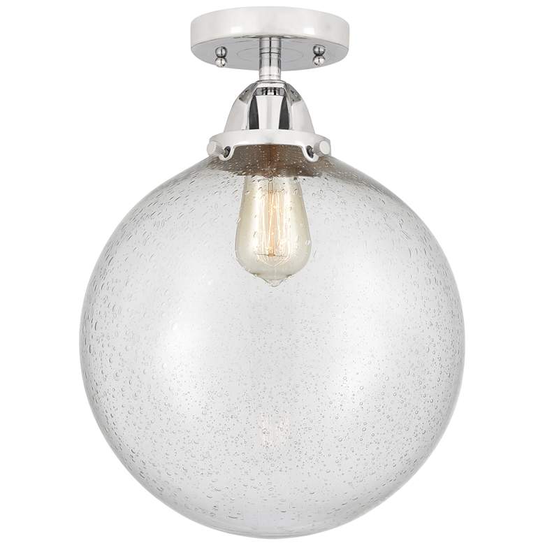Image 1 Nouveau 2 Beacon 12" Semi-Flush Mount - Polished Chrome - Seedy Shade