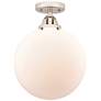 Nouveau 2 Beacon 12" Semi-Flush Mount - Polished Nickel - Matte White