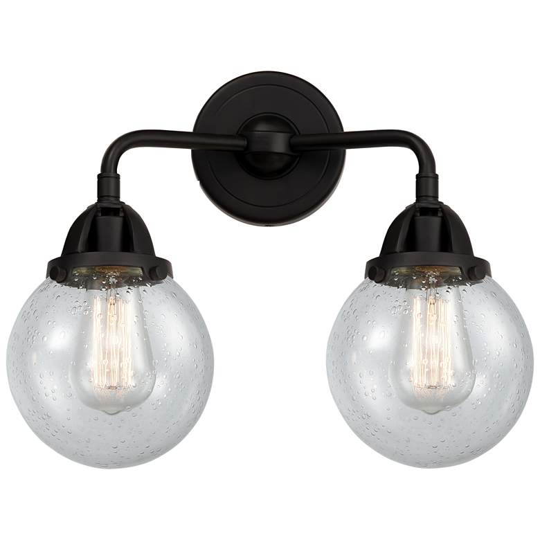 Image 1 Nouveau 2 Beacon 6" 2 Light 14" Bath Light - Matte Black - Seedy