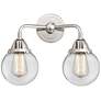 Nouveau 2 Beacon 6" 2 Light 14" Bath Light - Polished Chrome - Cl
