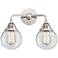Nouveau 2 Beacon 6" 2 Light 14" Bath Light - Polished Chrome - Cl